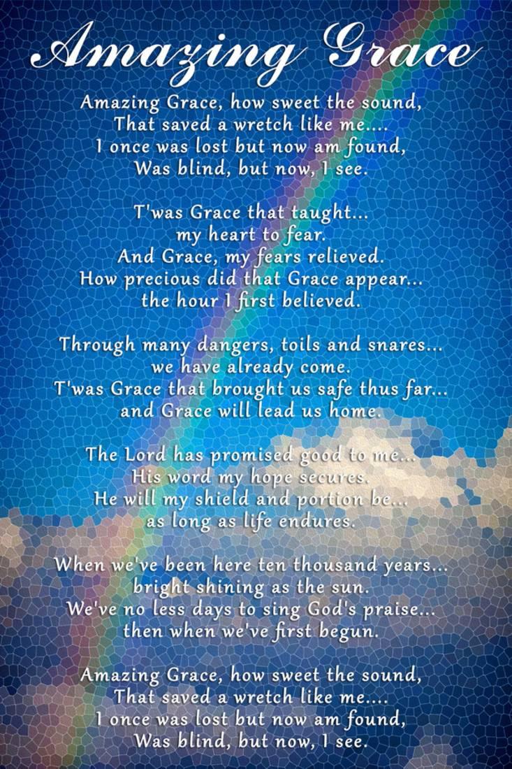 Incredible Grace Lyrics Print Wall Artwork picture relating to Amazing Grace Lyrics Printable called Remarkable Grace Lyrics Print Wall Artwork